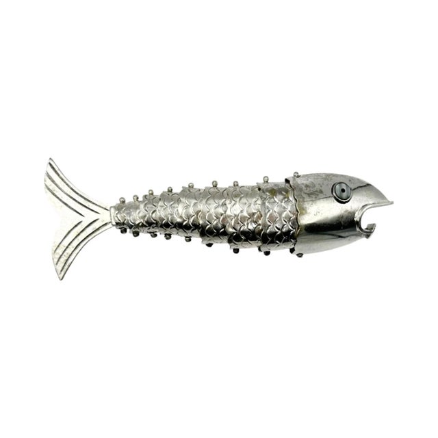 Vintage Articulated Metal Fish Bottle Opener Nautical Barware For Sale - Image 10 of 11
