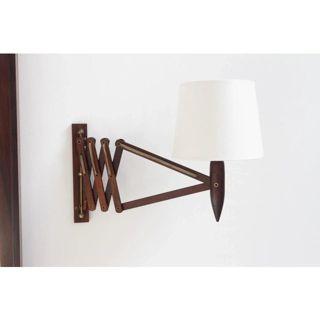 Mid-Century Danish Rosewood Scissor Wall Lamp, 1960s For Sale - Image 9 of 18