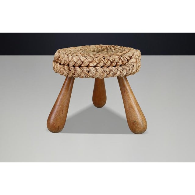 French Rope Stool by Audoux Minet, 1960s For Sale - Image 8 of 10