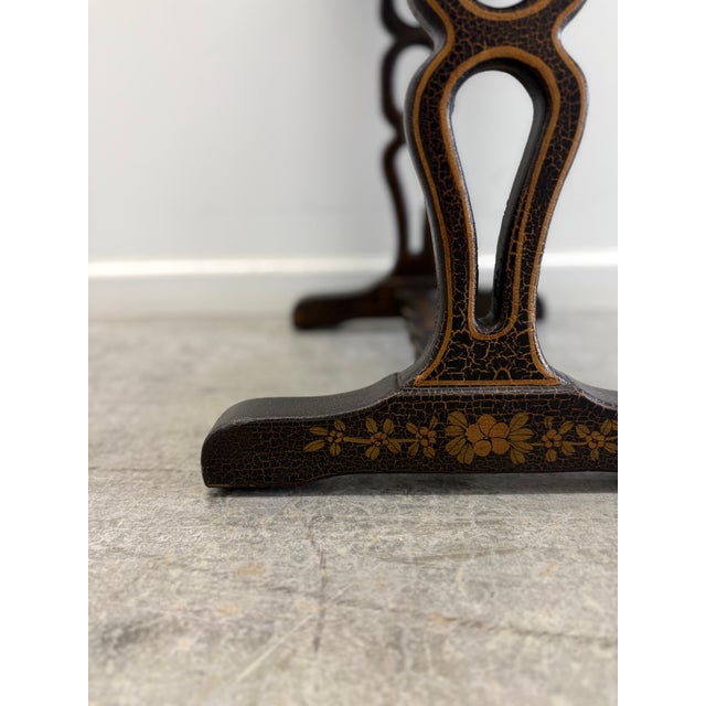 Vintage Chinoiserie Japanned Accent Table With Drawer For Sale - Image 16 of 18