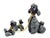Metal Mid 20th Century Hand Painted Black and Pink Poodle Dog With Poppies Figurines- Set of 2 For Sale - Image 7 of 9