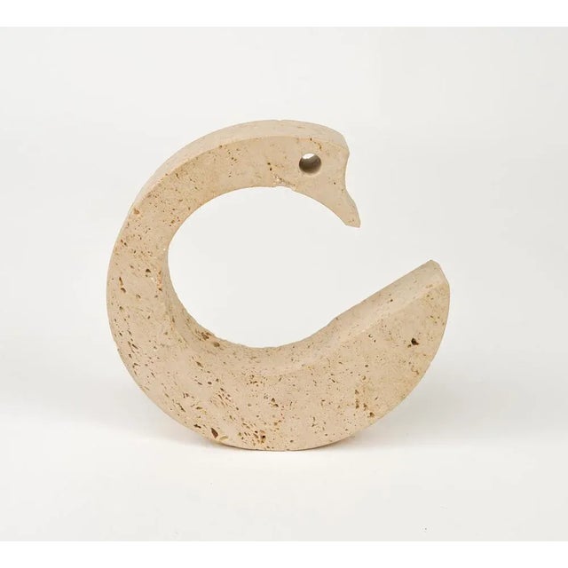 Mid-Century Modern Mid-Century Swan Figure in Travertine from Fratelli Mannelli, Italy, 1970s For Sale - Image 3 of 11