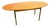 Oval Coffee Table with Orange Wooden Top and Metal Base, 1970s For Sale