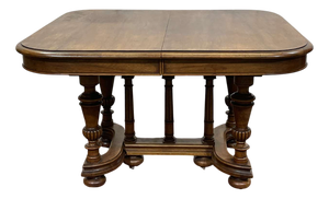 Early 20th Century Henri II Walnut Table with Extensions