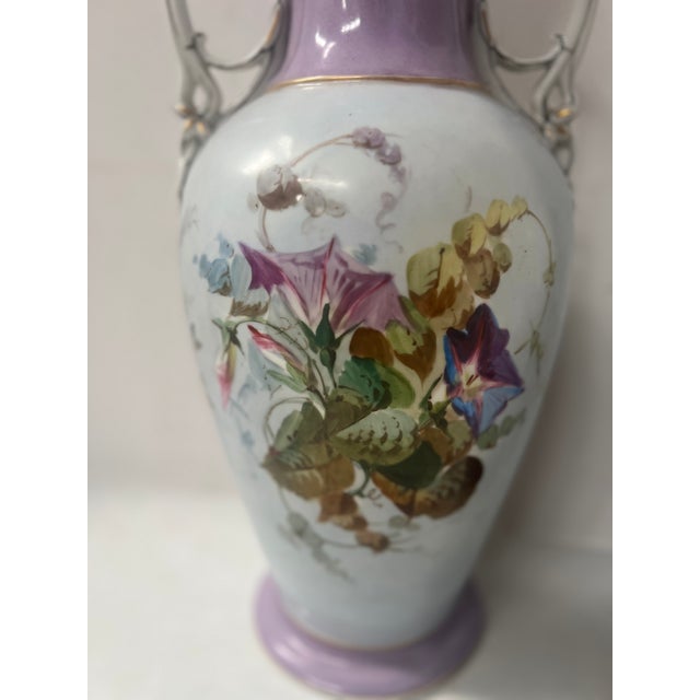 Polychrome Porcelain Vases, 19th Century, Set of 2 For Sale - Image 9 of 18