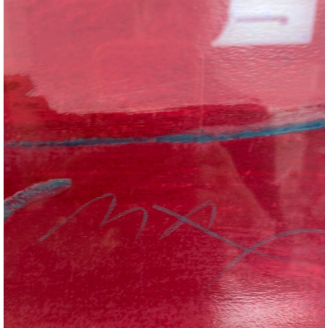 Peter Max 1980s Reclining in Red - Peter Max For Sale - Image 4 of 4