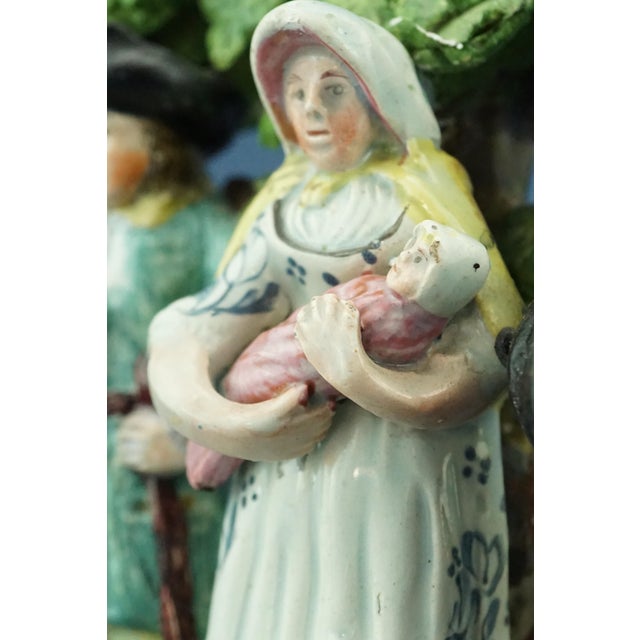 19th Century English Staffordshire Ceramic Sculpture of Peasant Family with Child attributable to John Dale, 1800s For Sale - Image 12 of 18