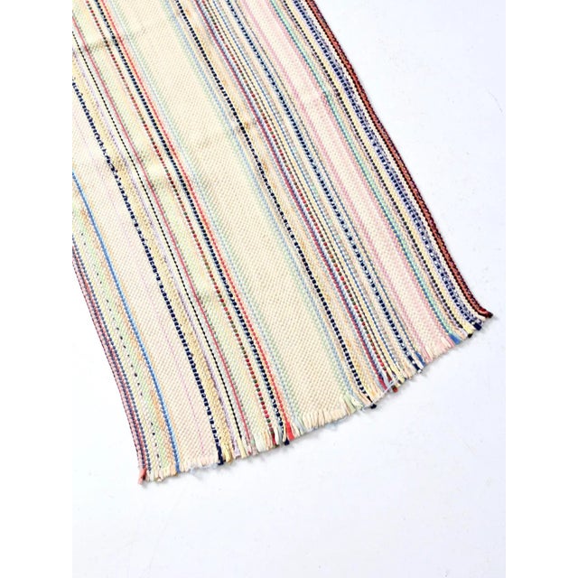 Vintage Striped Accent Rug For Sale - Image 6 of 7