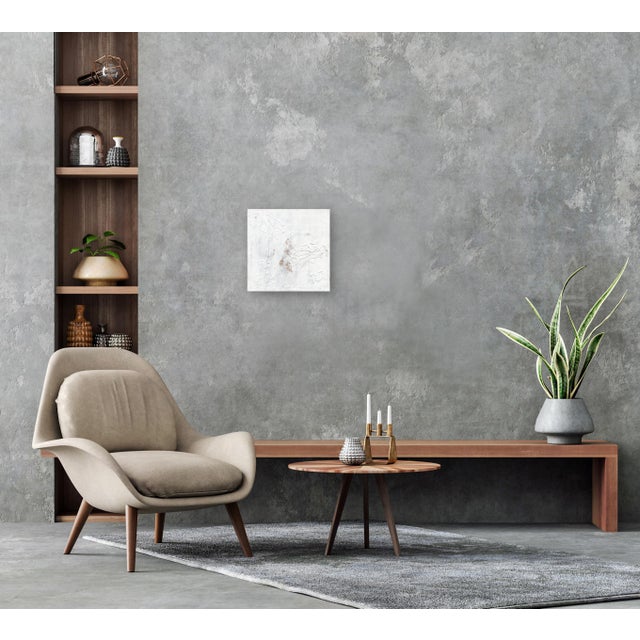 Textile White Textural Layered Painting - Rebel - Abstract Minimalist Painting Original Artwork by Le BohemianMuse For Sale - Image 7 of 9