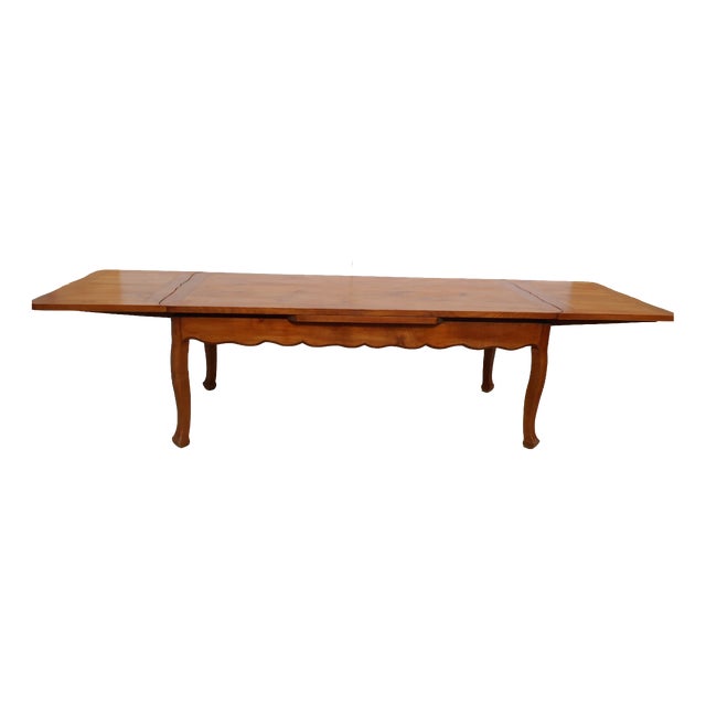 Large Louis XV Style Cherrywood Table with Extensions, 1990s For Sale