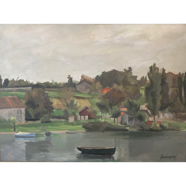 René Guinand, Paysage à la Belotte, Genève, Lac Léman, 1930, Oil on Canvas, Framed For Sale - Image 15 of 15