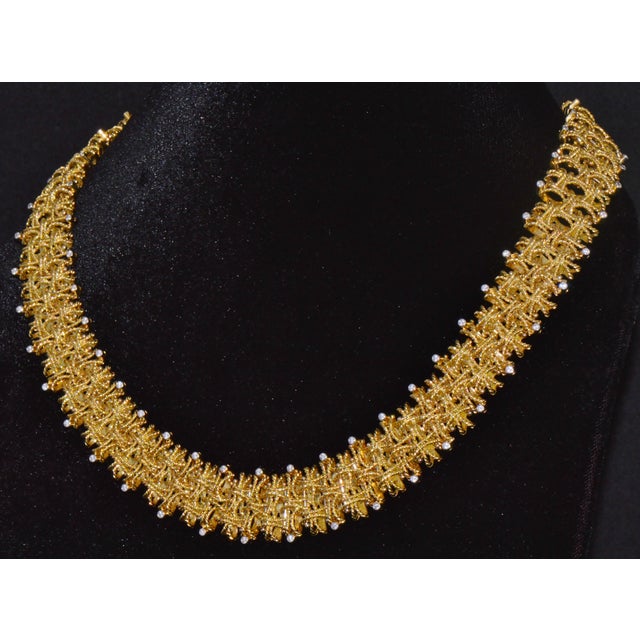 Late 20th Century Roberto Coin Barocco 1.36ct Diamond Soild 18k Yellow Gold Collar Necklace 124.9g For Sale - Image 12 of 15