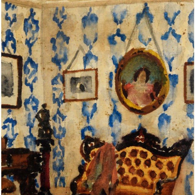 Pair of Interior Scenes of a Victorian Home - Watercolor on Heavy Paper by David Mode Payne For Sale - Image 9 of 10