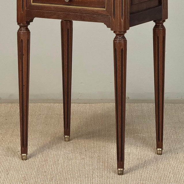 Pair French Louis XVI Marble Top End Tables For Sale - Image 14 of 17