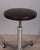 Stool with wheels, chromed metal frame and adjustable brown leather seat, made in Italy in the 1960s, industrial design.