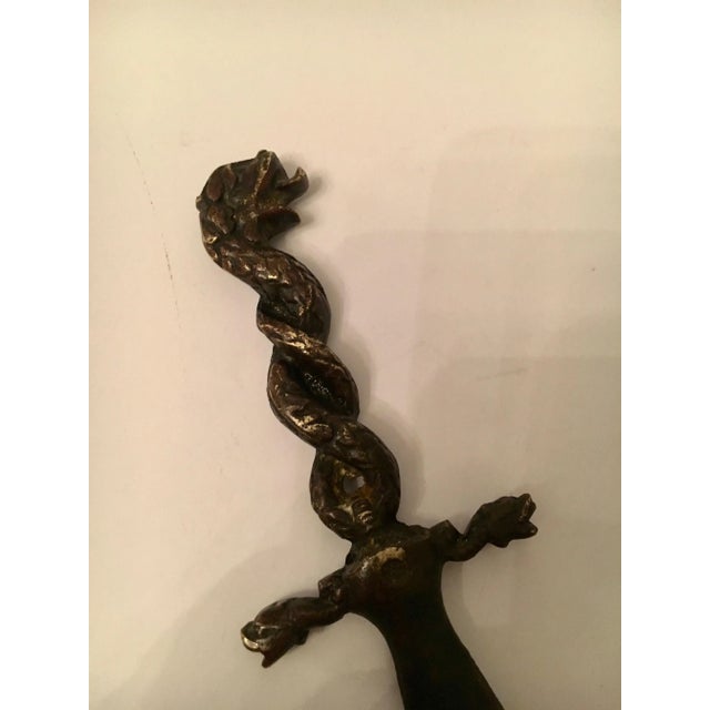 Gothic Bronze Serpent Dolphin Letter Opener For Sale - Image 3 of 9