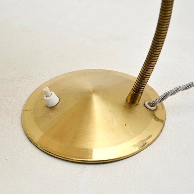 Vintage French Enamelled Tole and Brass Desk Lamp, 1960s For Sale - Image 9 of 10