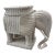 1960's Rattan White Elephant Side/Drink Table For Sale