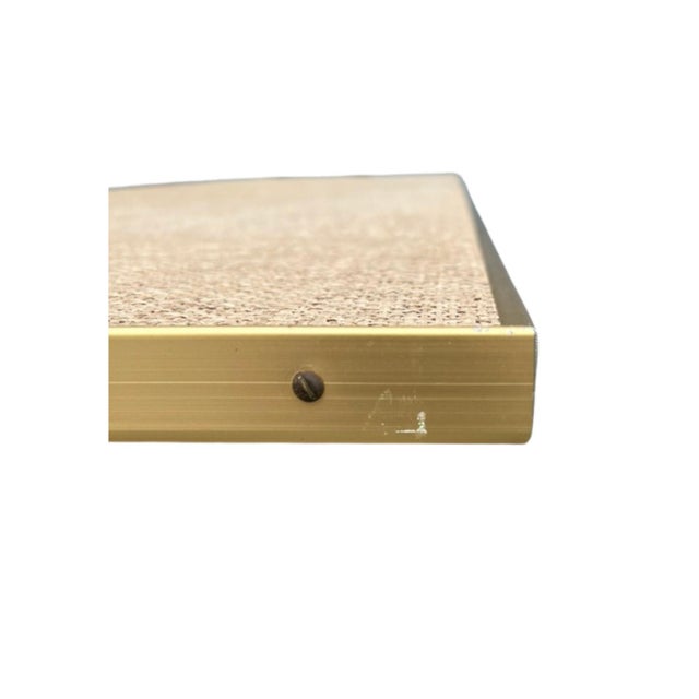 Wood 1970s Coffee Table With Brass-Rimmed Raffia Top and Walnut Base For Sale - Image 7 of 11