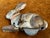 American Lithographed Tinplate Clockwork Bunny Rabbit or Hare by the Automatic Toy Co. Staten Island, New York Circa 1930 For Sale - Image 3 of 18