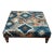 Rug Print Fabric Upholstered Geometric Top Coffee Table Ottoman For Sale