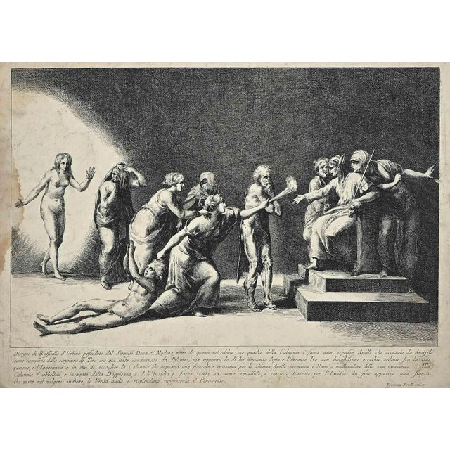 Mythological Scene, Original Etching, 19th-Century For Sale