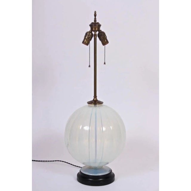 White 1930s Marius-Ernest Sabino Opalescent Glass Table Lamp For Sale - Image 8 of 8