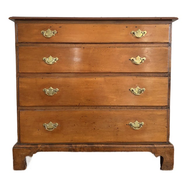 Antique Early 1800s New England Neoclassical Cherry Chest of Drawers, Likely Connecticut River Valley For Sale