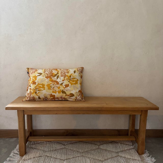 Vintage Raw Wood Bench For Sale - Image 5 of 6