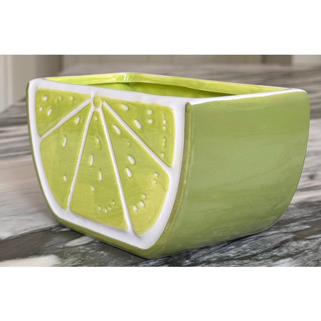 Vintage Lime Motif Vase or Napkin Holder For Sale In Seattle - Image 6 of 16