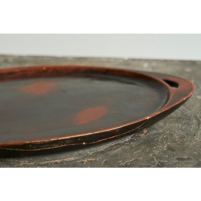 Black Japanese Tray in Wood, 1940s For Sale - Image 8 of 10