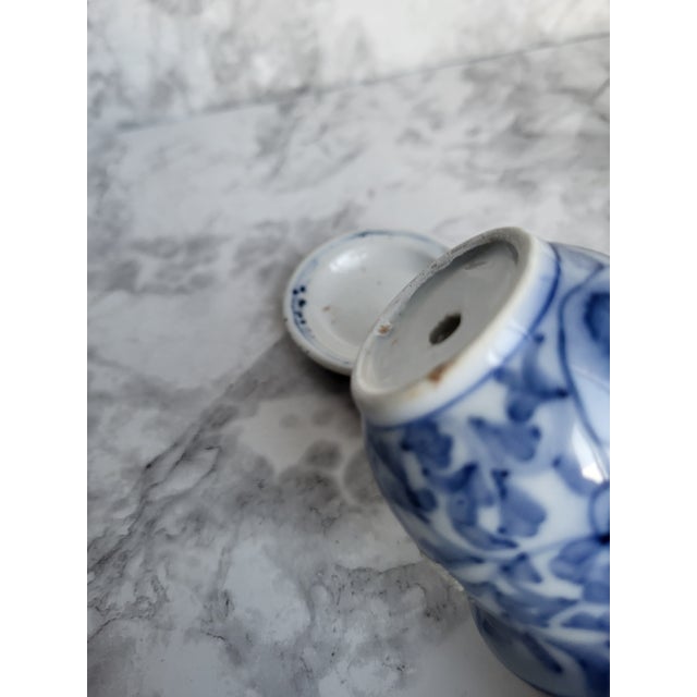 1980s Blue and White Flowers Porcelain Planter For Sale - Image 10 of 13