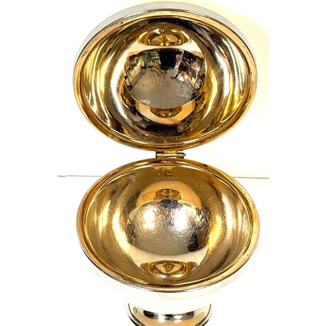 Anthony Redmile London ( Attrib) Silver & Gilt Mounted Circular Egg Shell Box For Sale In West Palm - Image 6 of 13