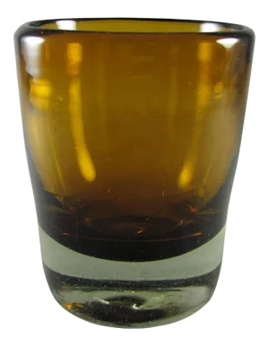 Handblown Citrine Amber Lowball Glass Tumblers - Set of 8