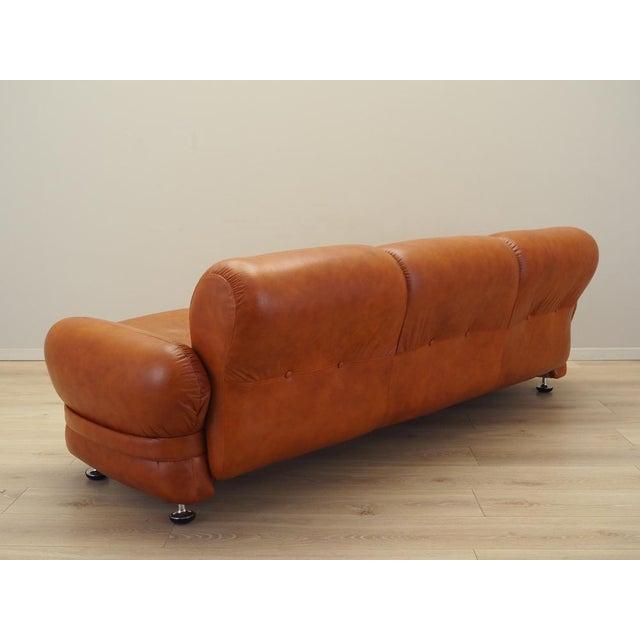 1970s Italian Red Leather Sofa, Italy, 1970s For Sale - Image 5 of 14