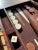 Mid-Century Modern Backgammon Brown Leatherette Handled Case For Sale - Image 3 of 10