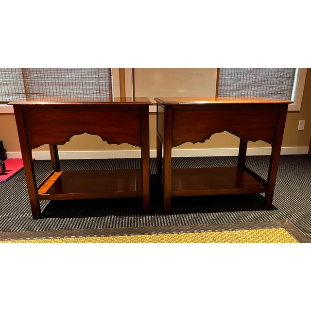 Early 20th Century Early 20th Century Baker Furniture Milling Road Chippendale Style End Tables - a Pair For Sale - Image 5 of 13