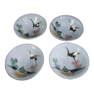 1940s Japanese Open Salt Cellar Sauce Dish - Set of 4 For Sale