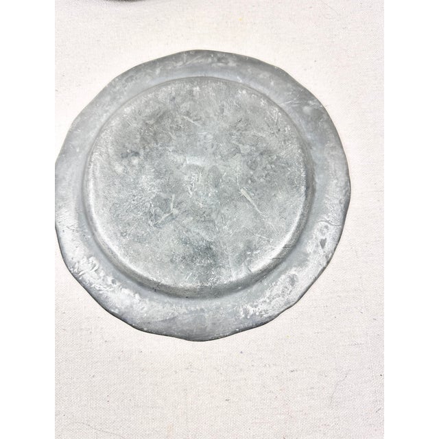 Mid 20th Century Vintage Italian Pewter Charger Plate- A Pair For Sale - Image 5 of 6