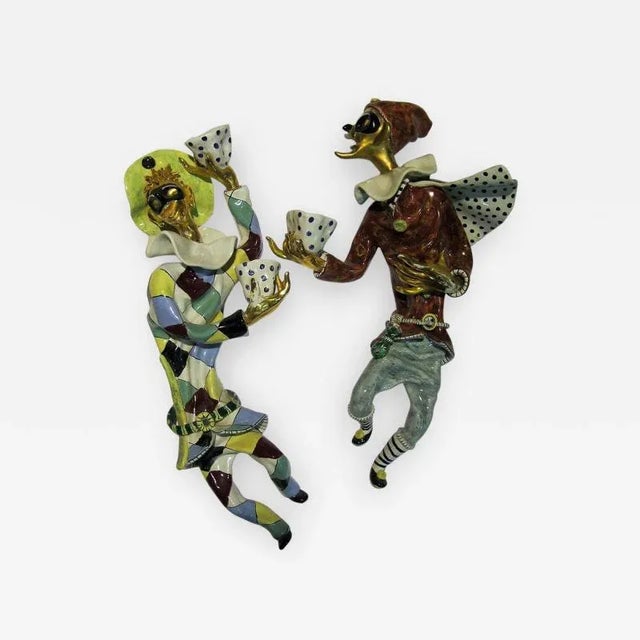 1950s San Polo Ceramic "Pantalone and Arlecchino" Sconces - a Pair For Sale - Image 9 of 9