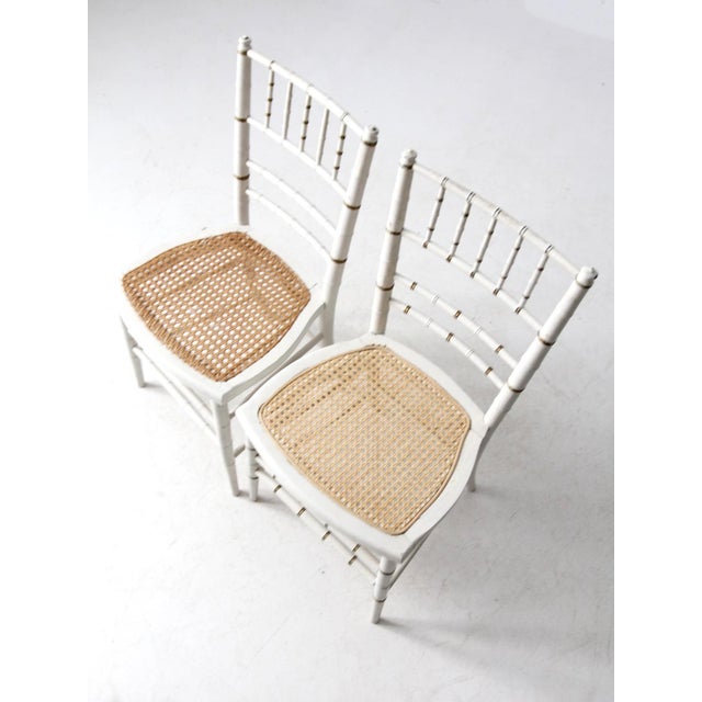 Wood Antique Chiavari-Style Cane Seat Chairs Pair For Sale - Image 7 of 12