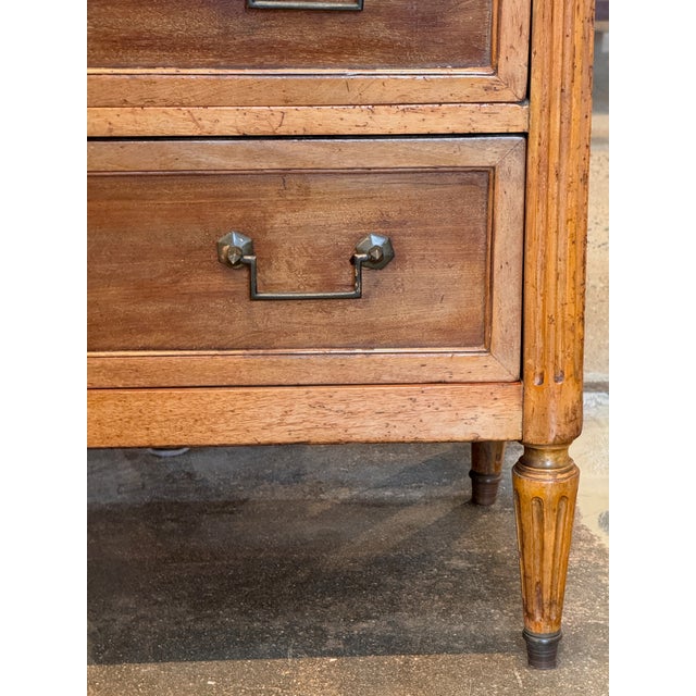 Late 18th Century Louis XVI Walnut Commode With Marble Top For Sale - Image 9 of 11