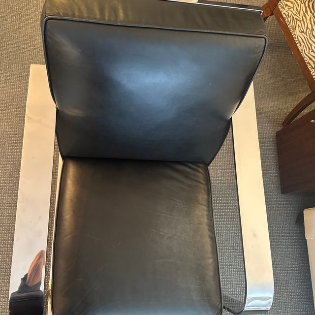 Ralph Lauren Modern Penthouse Chrome and Leather Lounge Chair For Sale - Image 10 of 12