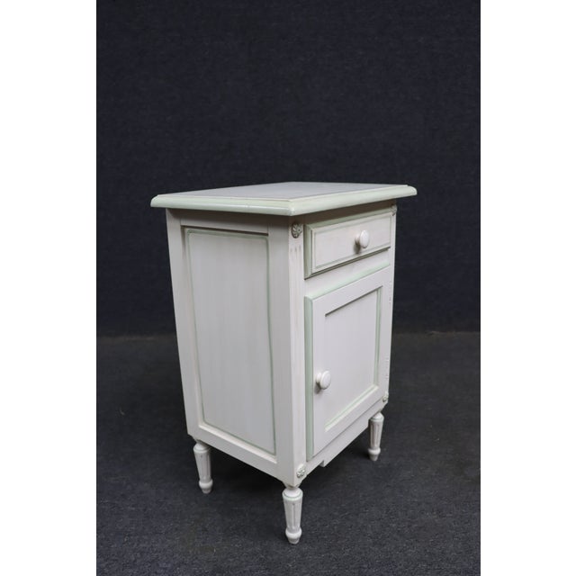 French Louis XVI-Style Painted Nightstand For Sale - Image 9 of 12