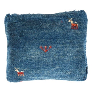 Pasargad DC Fine Hand Knotted Persian Gabbeh Pillow For Sale