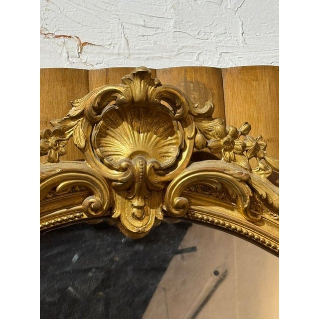 19th C. French Louis XV Giltwood Mirror For Sale - Image 4 of 9