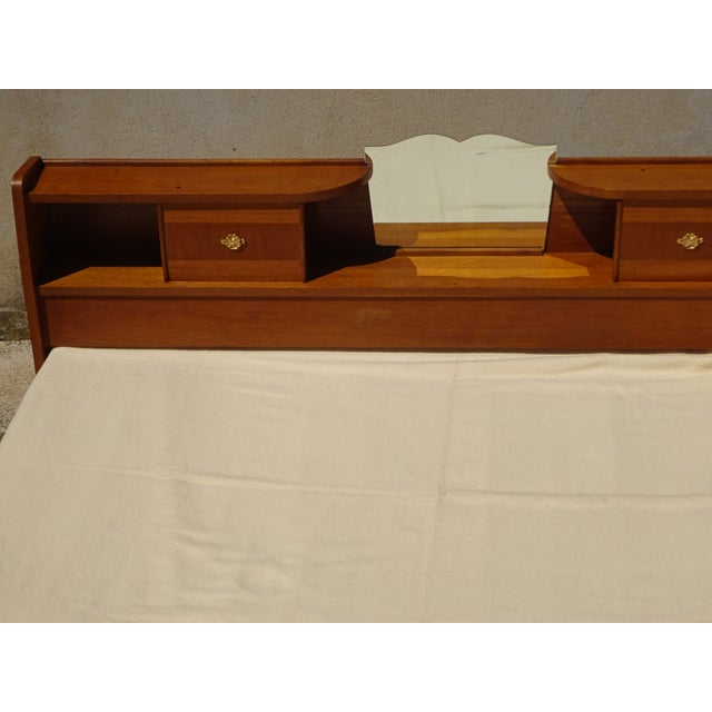 Brown Vintage Light Oak Headboard, 1970s For Sale - Image 8 of 18