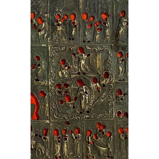 Rustic European Antique Russian Silver Riza / Oklad 12" H For Sale - Image 3 of 8