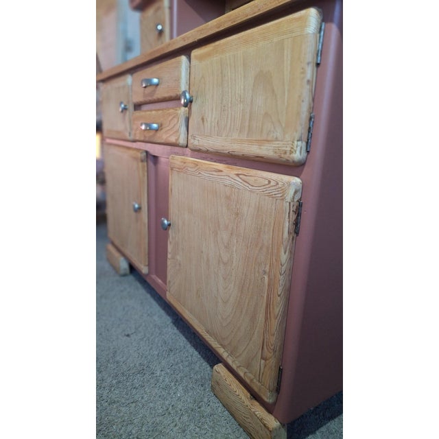 Vintage Mado 2-Body Kitchen Buffet with Cathedral Glass, 1950s For Sale - Image 3 of 11