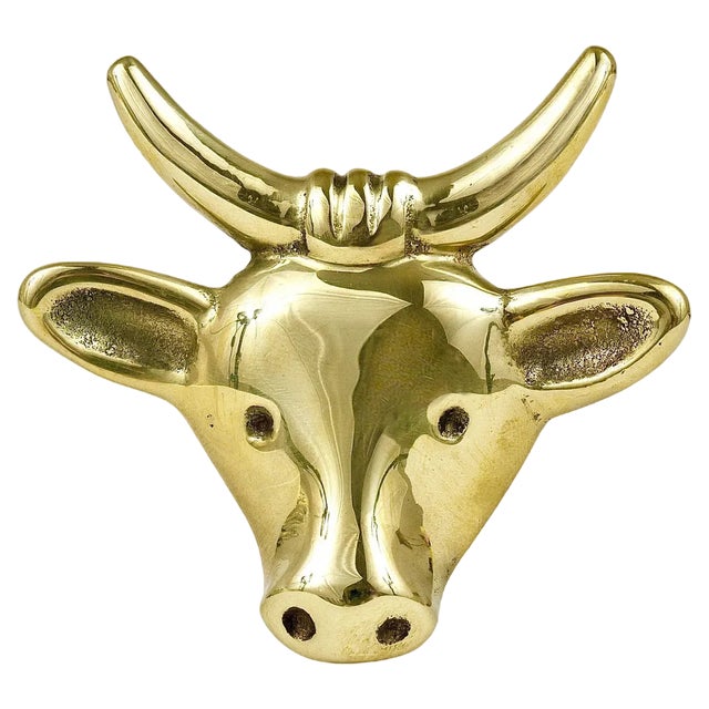 Cow Brass Cork Screw Bottle Opener by Walter Bosse for Herta Baller, Austria, 1950s For Sale